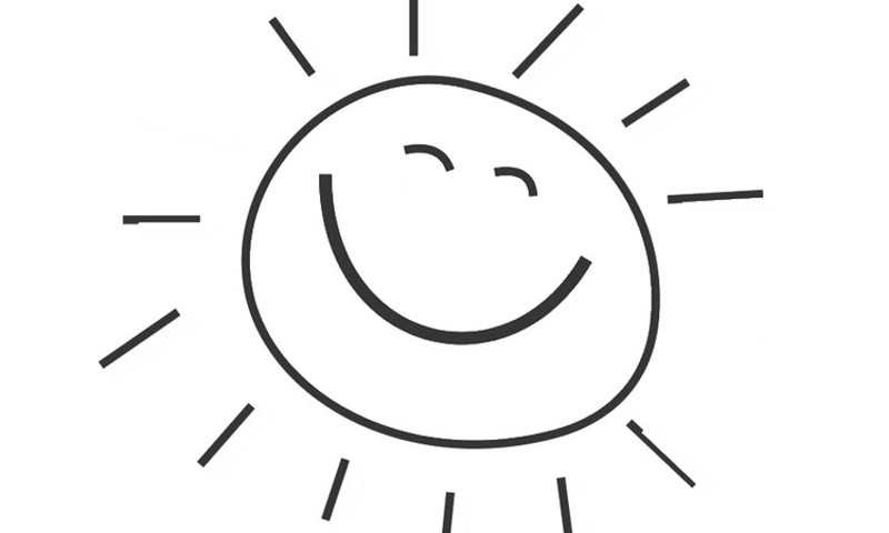 Illustration af en glad sol Illustration af en glad sol