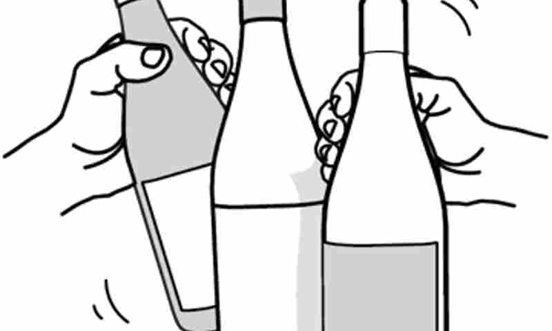 Illustration af vinflasker vedr. alkoholpolitik